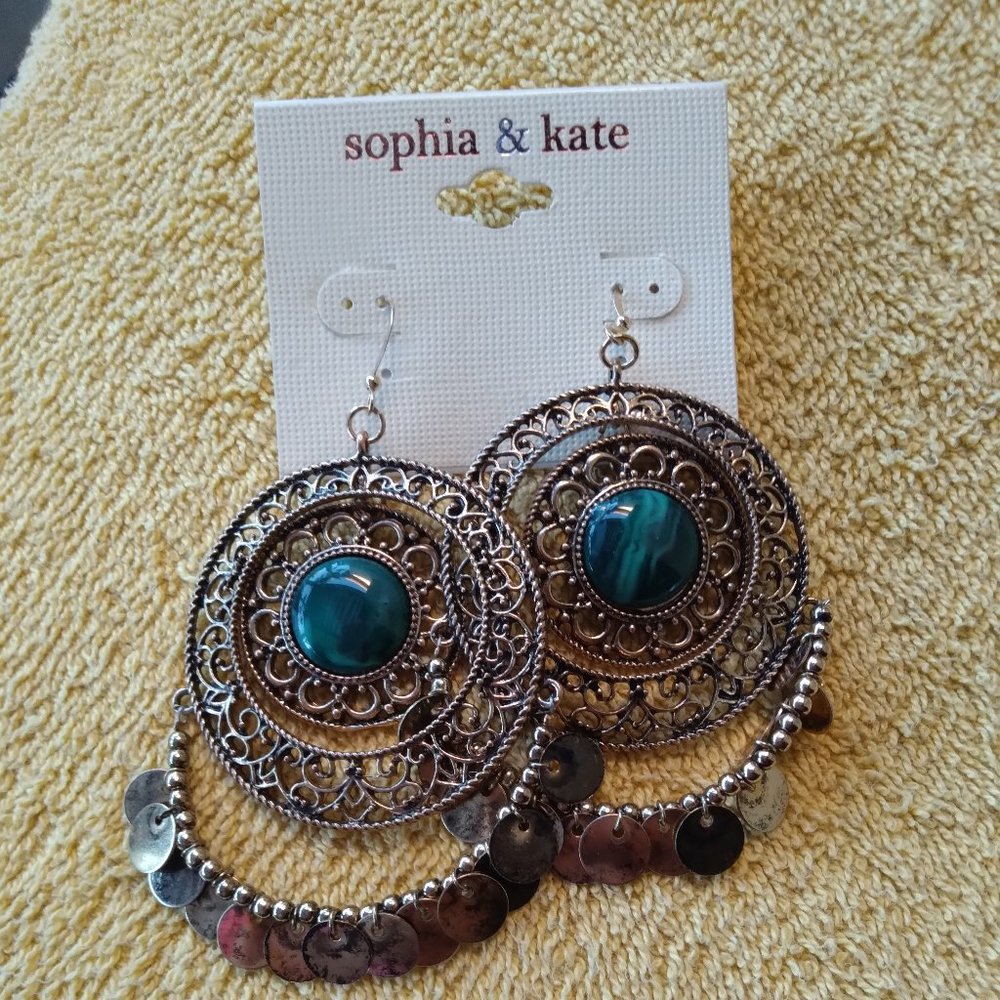 Sophia & Kate Tear Drop Dangle Gold Tone Earrings